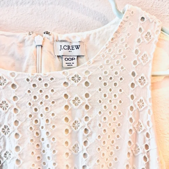 J. Crew White Eyelet Dress— Petite 00 - Picture 4 of 12